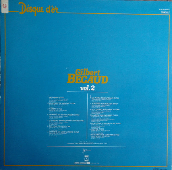 (occasion) Gilbert Bécaud – Disque D'Or Vol. 2 [Vinyle 33 Tours]
