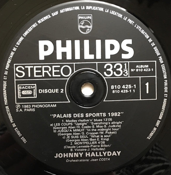 (Occasion) Johnny Hallyday – Palais des Sports 1982  [Vinyle 33 Tours]