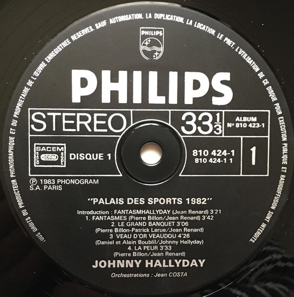(Occasion) Johnny Hallyday – Palais des Sports 1982  [Vinyle 33 Tours]