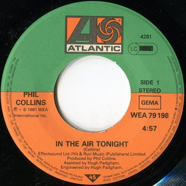 (Occasion) Phil Collins In The Air Tonight [Vinyle 45 Tours]