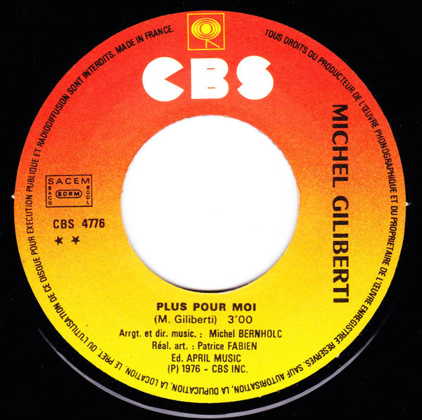 (Occasion) Giliberti – Il Y A Chez Elle / Plus Pour Moi [Vinyle 45 Tours]