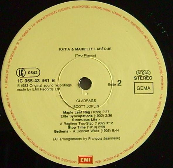 (occasion) Katia Et Marielle Labèque – Gladrags [Vinyle 33 Tours]