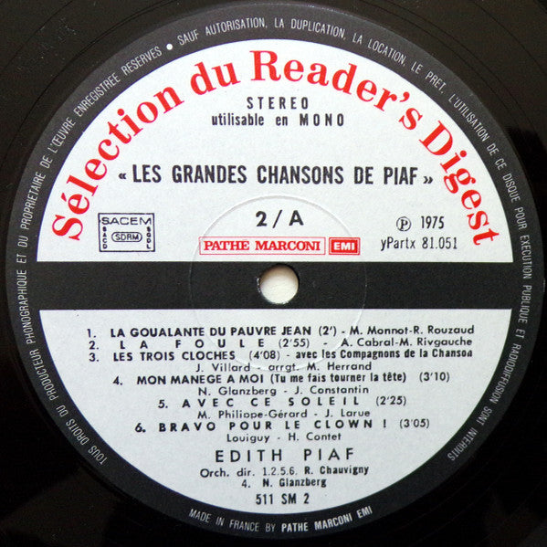 (Occasion) Edith Piaf – Edith Piaf [Vinyle 33Tours]