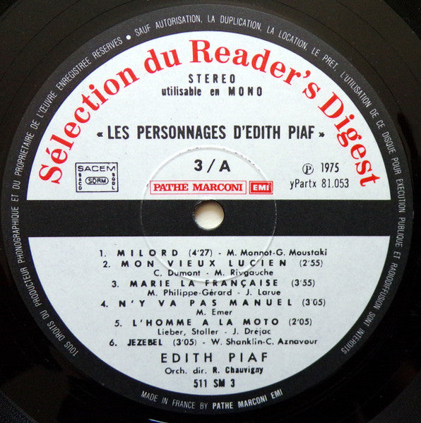 (Occasion) Edith Piaf – Edith Piaf [Vinyle 33Tours]