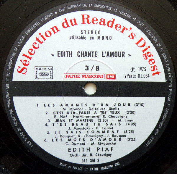 (Occasion) Edith Piaf – Edith Piaf [Vinyle 33Tours]