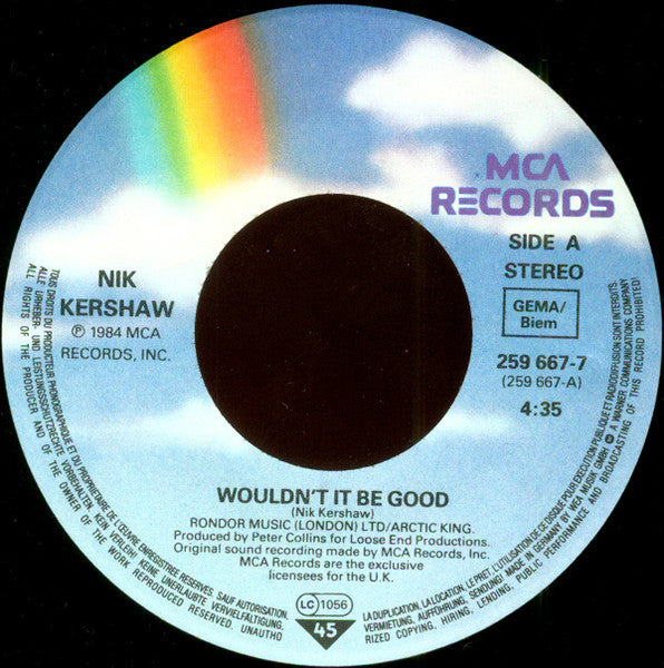 (Occasion) Nik Kershaw – Wouldn't It Be Good [Vinyle 45Tours]