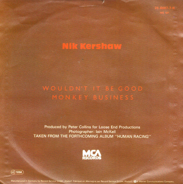 (Occasion) Nik Kershaw – Wouldn't It Be Good [Vinyle 45Tours]