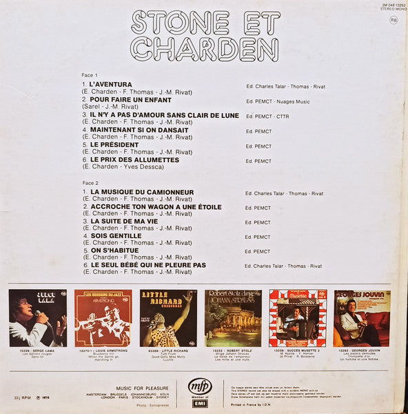 (occasion) Stone Et Charden – L'Avventura [Vinyle 33 Tours]
