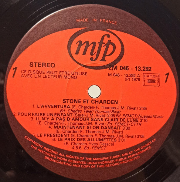 (occasion) Stone Et Charden – L'Avventura [Vinyle 33 Tours]