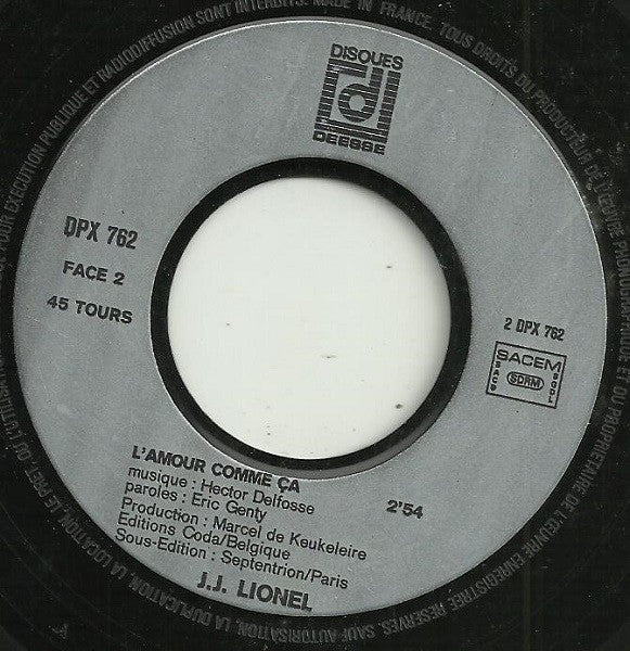 (Occasion) J.J. Lionel – La Danse Des Canards [Vinyle 45Tours]