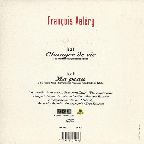 (Occasion) François Valéry – Changer De Vie [Vinyle 45Tours]