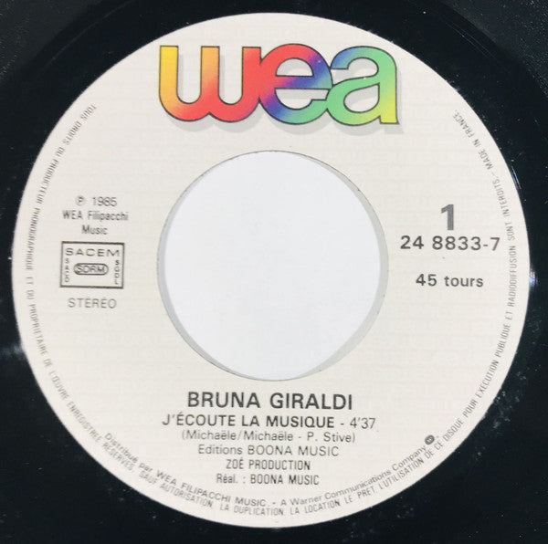 (Occasion) Bruna Giraldi – J'Ecoute La Musique [Vinyle 45Tours]