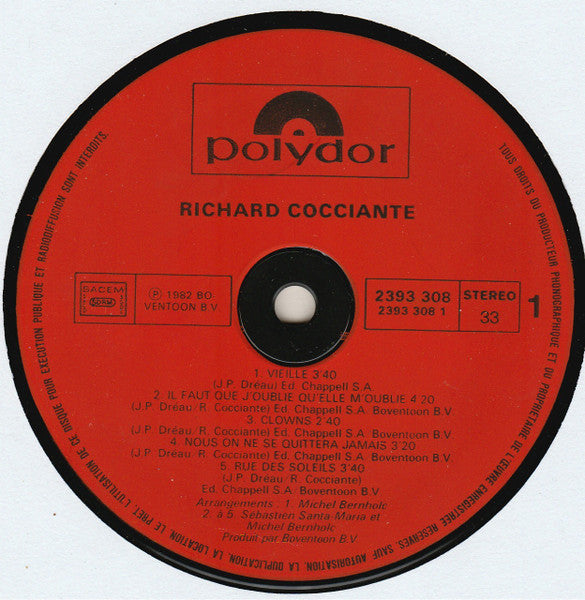 (Occasion ) Richard Cocciante – Richard Cocciante [Vinyle 33 Tours]