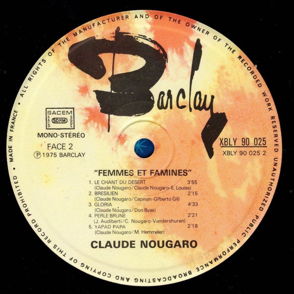 (occasion) Claude Nougaro – Femmes Et Famines [Vinyle 33 Tours]