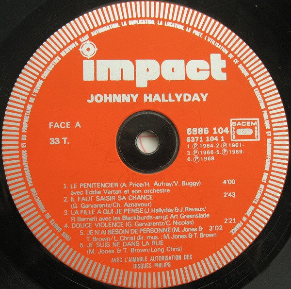 (Occasion) Johnny Hallyday – Johnny Hallyday [Vinyle 33 Tours]