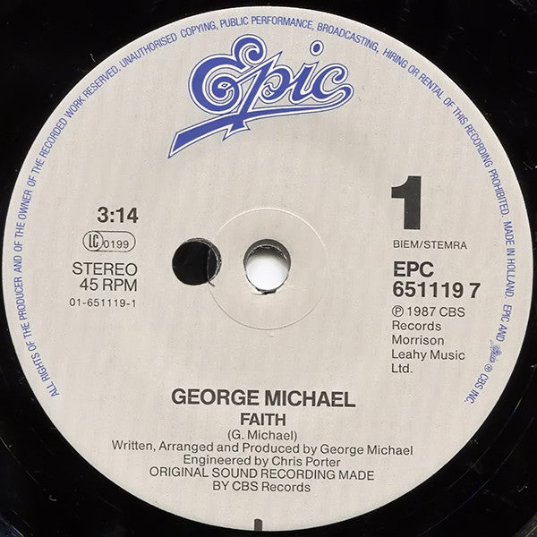 (Occasion) George Michael – Faith [Vinyle 45 Tours]