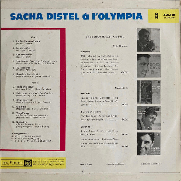 (Occasion) Sacha Distel Sacha Distel A L'Olympia [Vinyle 33Tours]