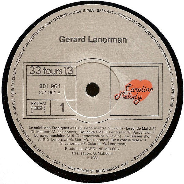 (Occasion) Gerard Lenorman – Le Soleil Des Tropiques [Vinyle 33 Tours]