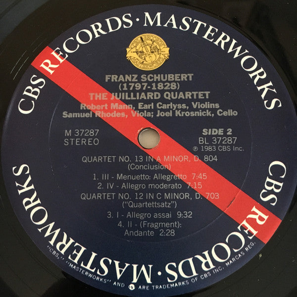 (Occasion ) Schubert Juilliard Quartet Quartet No. 13, Op. 29, D. 804 / Quartet No. 12, D. 703 Quartettsatz [Vinyle 33 Tours]