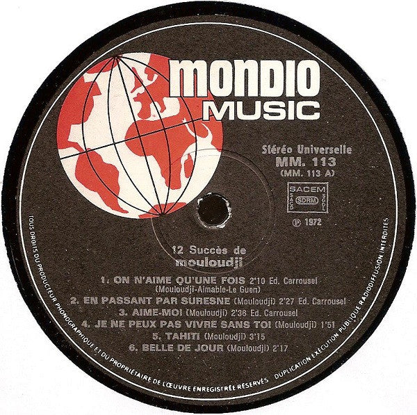 (Occasion ) Mouloudji – 12 Succès De Mouloudji [Vinyle 33 Tours]