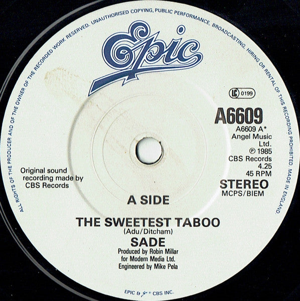 (Occasion) Sade – The Sweetest Taboo [Vinyle 45 Tours]