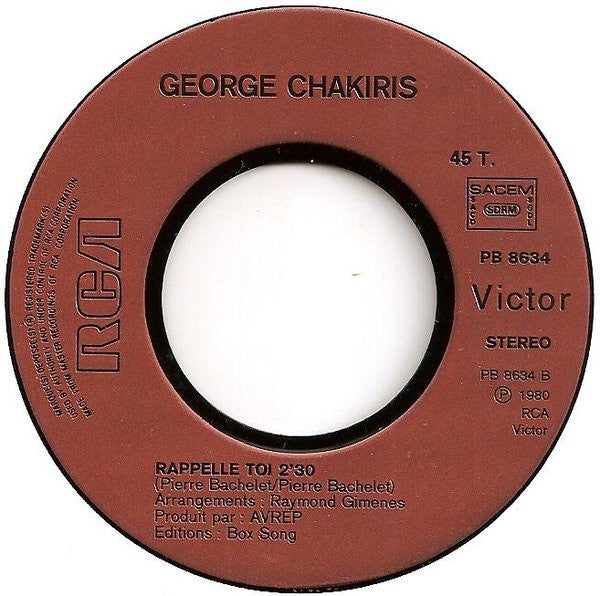 (Occasion) George Chakiris Je T'emmène En Tango [Vinyle 45 Tours]