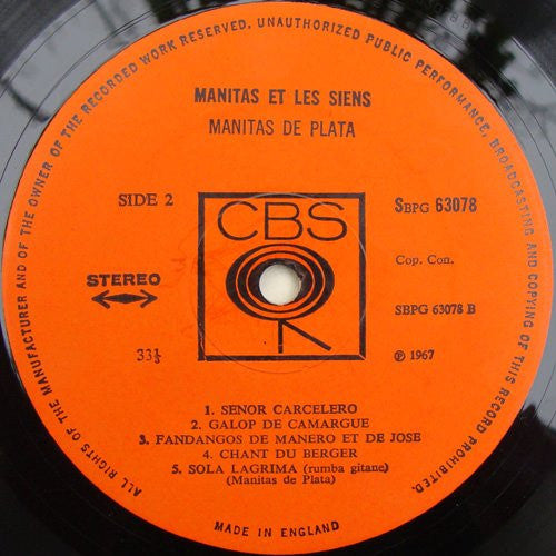 (occasion) Manitas De Plata – Manitas Et Les Siens (Enregistré Aux Saintes-Maries-de-la-Mer) [Vinyle 33 Tours]