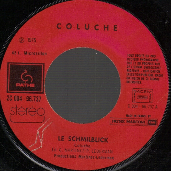 (Occasion) Coluche – Le Schmilblick [Vinyle 45 Tours]