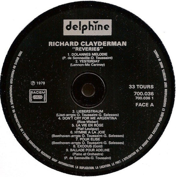 (occasion) Richard Clayderman – Rêveries [Vinyle 33 Tours]
