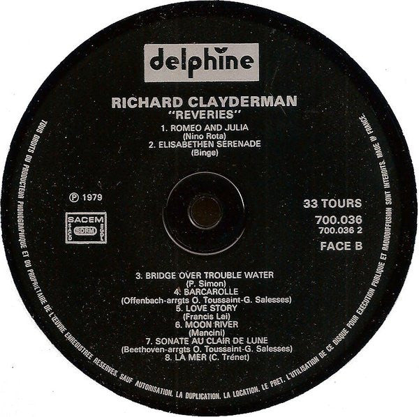 (occasion) Richard Clayderman – Rêveries [Vinyle 33 Tours]