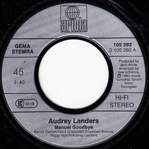(Occasion) Audrey Landers – Manuel Goodbye [Vinyle 45Tours]