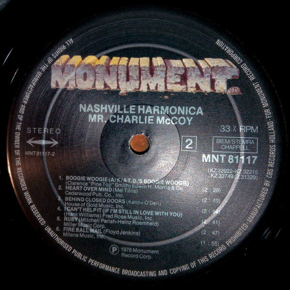 (occasion) Mr. Charlie McCoy – Nashville Harmonica [Vinyle 33 Tours]