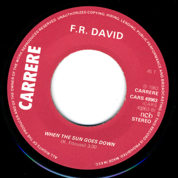 (Occasion) F.R. David – Words [Vinyle 45 Tours]