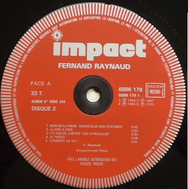 (occasion) Fernand Raynaud – Album 2 Disques [Vinyle 33 Tours]