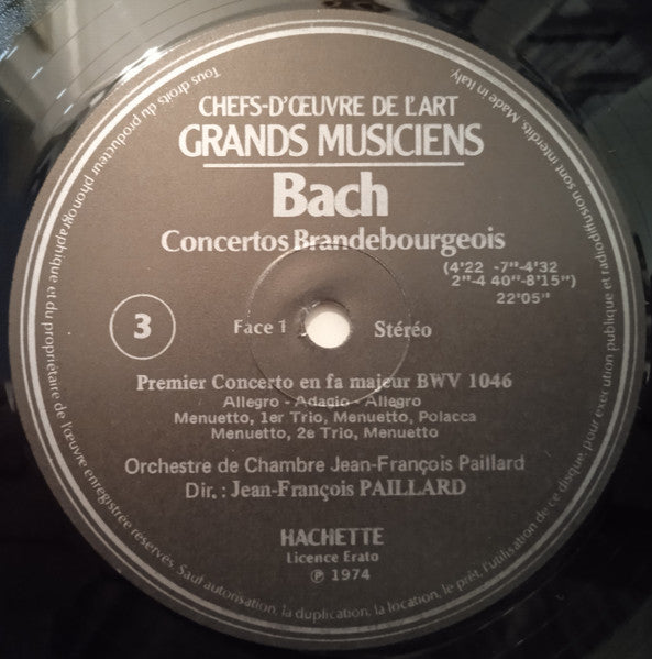 Bach, Orchestre De Chambre Jean-François Paillard – Concertos Brandebourgeois 1, 2 Et 4 [Vinyle 33Tours]