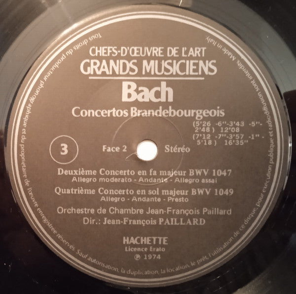 Bach, Orchestre De Chambre Jean-François Paillard – Concertos Brandebourgeois 1, 2 Et 4 [Vinyle 33Tours]