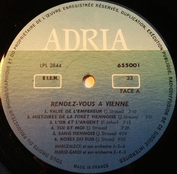 (Occasion ) Marszaleck Et Son Orchestre / Mario Gardi Et Son Orchestre Rendez-Vous A Vienne [Vinyle 33 Tours]