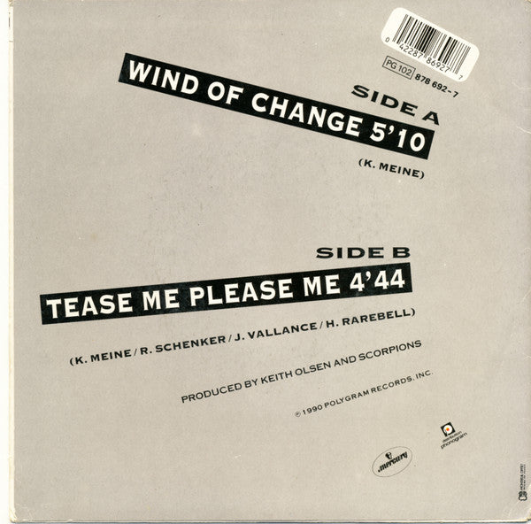 (Occasion) Scorpions – Wind Of Change [Vinyle 45Tours]