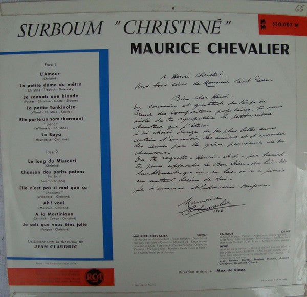 (Occasion) Maurice Chevalier Surboum Christiné [Vinyle 33Tours]