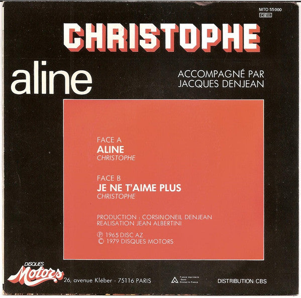(Occasion) Christophe – Aline [Vinyle 45Tours]