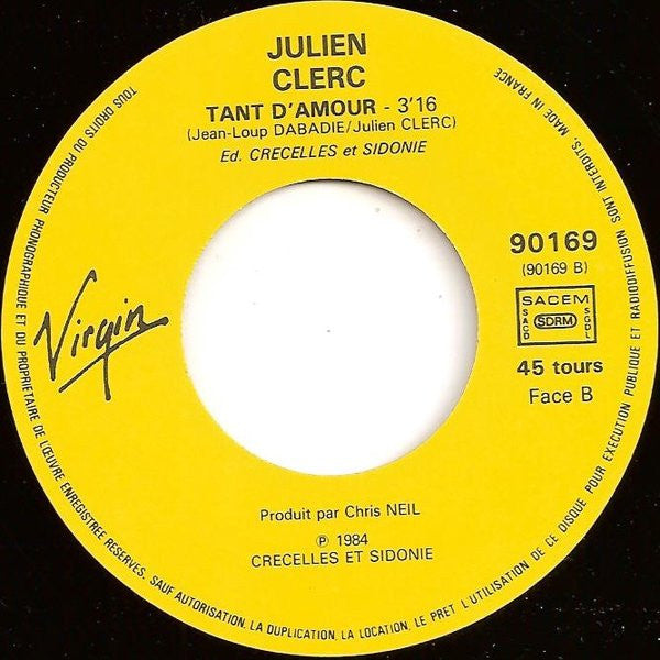 (Occasion) Julien Clerc – Melissa [Vinyle 45Tours]