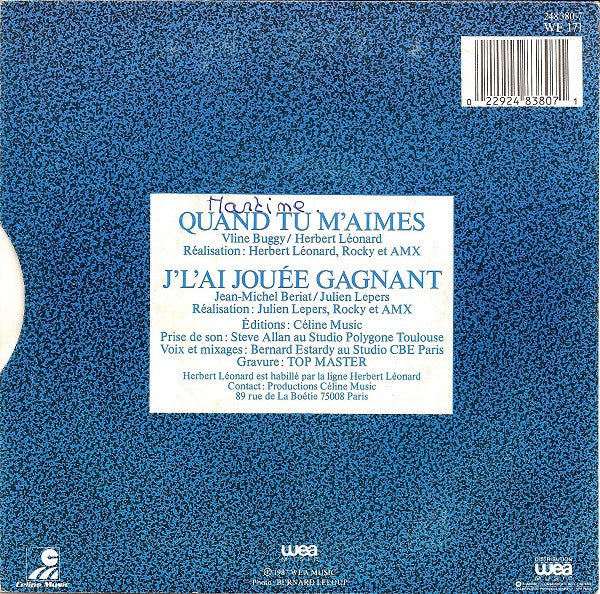 (Occasion) Herbert Léonard – Quand Tu M'aimes [Vinyle 45Tours]