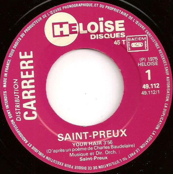 (Occasion) Saint Preux – Your Hair  [Vinyle 45 Tours]