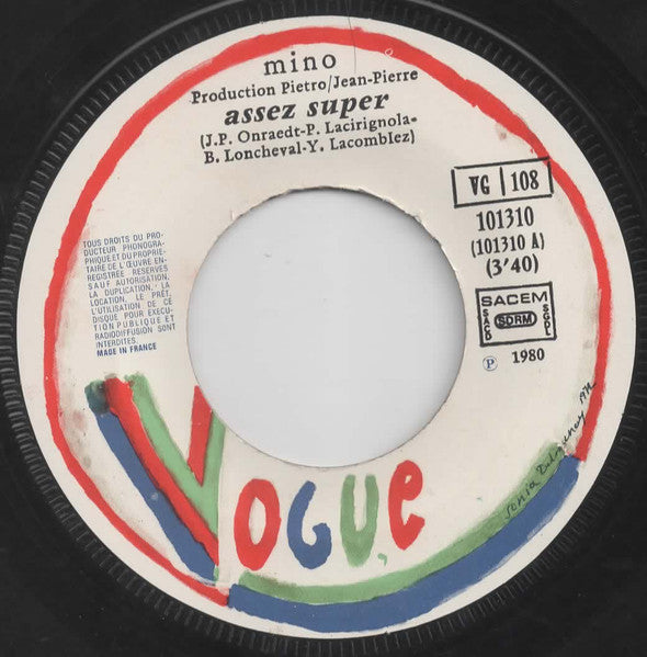 (Occasion) Mino – Assez Super [Vinyle 45Tours]