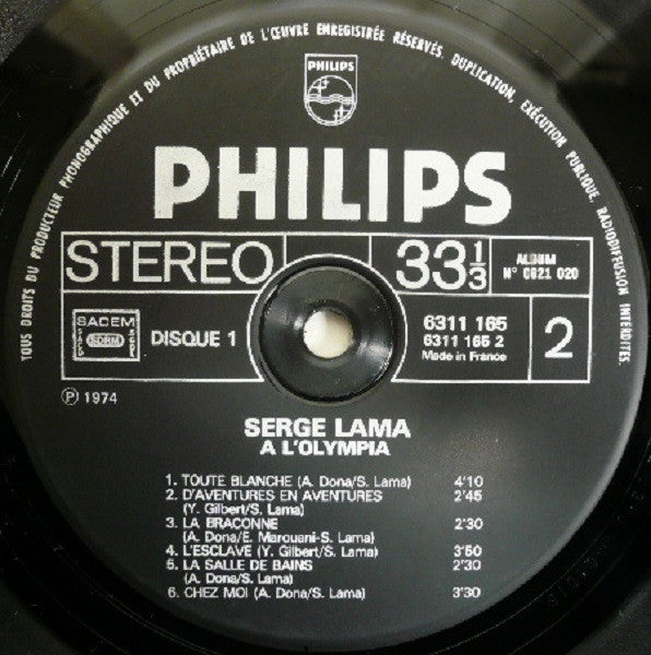 (occasion) Serge Lama – Serge Lama À L'Olympia [Vinyle 33 Tours]