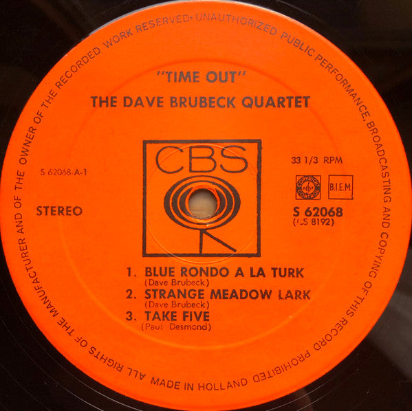 (Occasion ) The Dave Brubeck Quartet – Time Out [Vinyle 33 Tours]