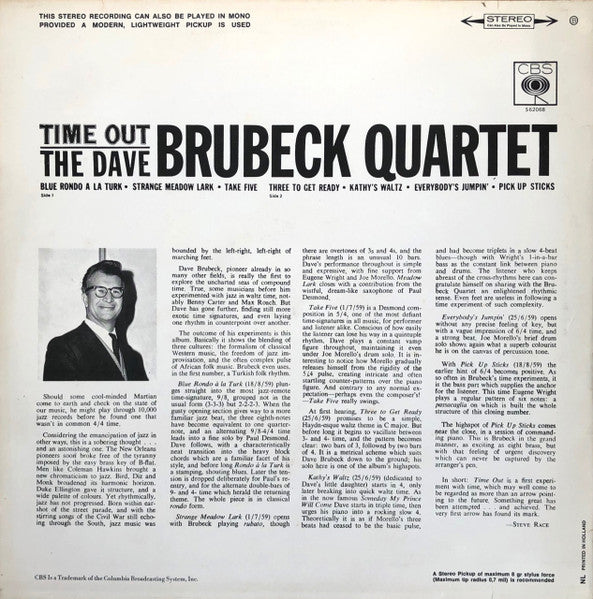 (Occasion ) The Dave Brubeck Quartet – Time Out [Vinyle 33 Tours]