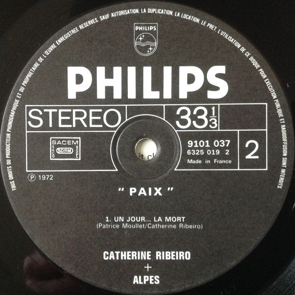 Catherine Ribeiro + Alpes – Paix [Vinyle 33Tours] - flash vidéo
