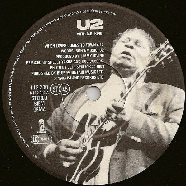 (Occasion) U2 With B.B. King – When Love Comes To Town [Vinyle 45 Tours] (Copie)