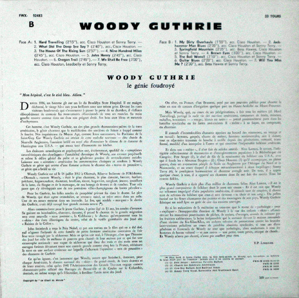 Woody Guthrie With Leadbelly, Cisco Houston, Sonny Terry And Bess Hawes – Woody Guthrie Vol. 1 [Vinyle 33Tours]